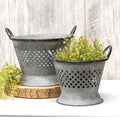 Weathered Tin Colander 8" (Pack of 2)