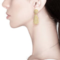Rhinestone Teardrop Dangle Evening Earrings