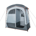 2 Rooms Oversize Privacy Shower Tent with Removable Rain Fly and Inside Pocket-Gray