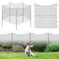 Decorative Garden Fence with 5 Panels and 5 Stakes-Black