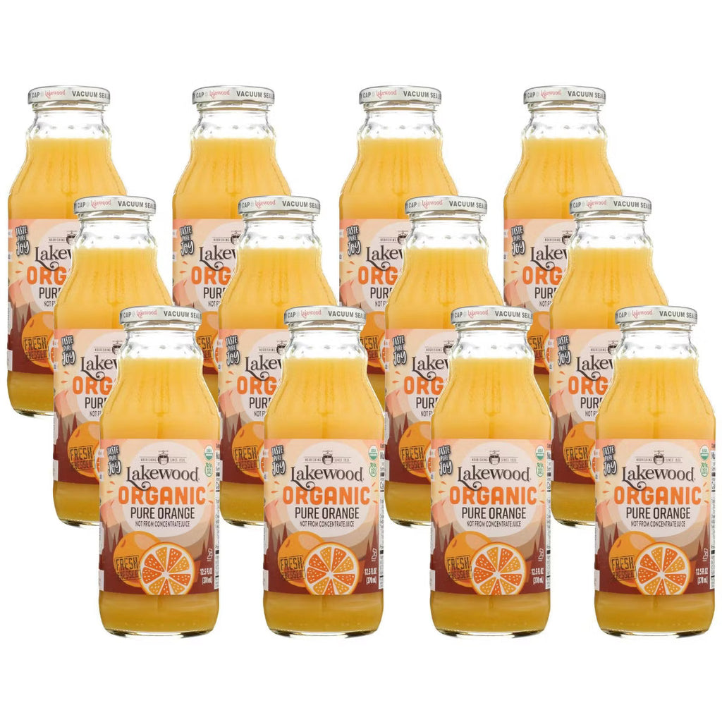 Lakewood Pure Orange Juice, 12.5 fl oz, Pack of 12, Organic