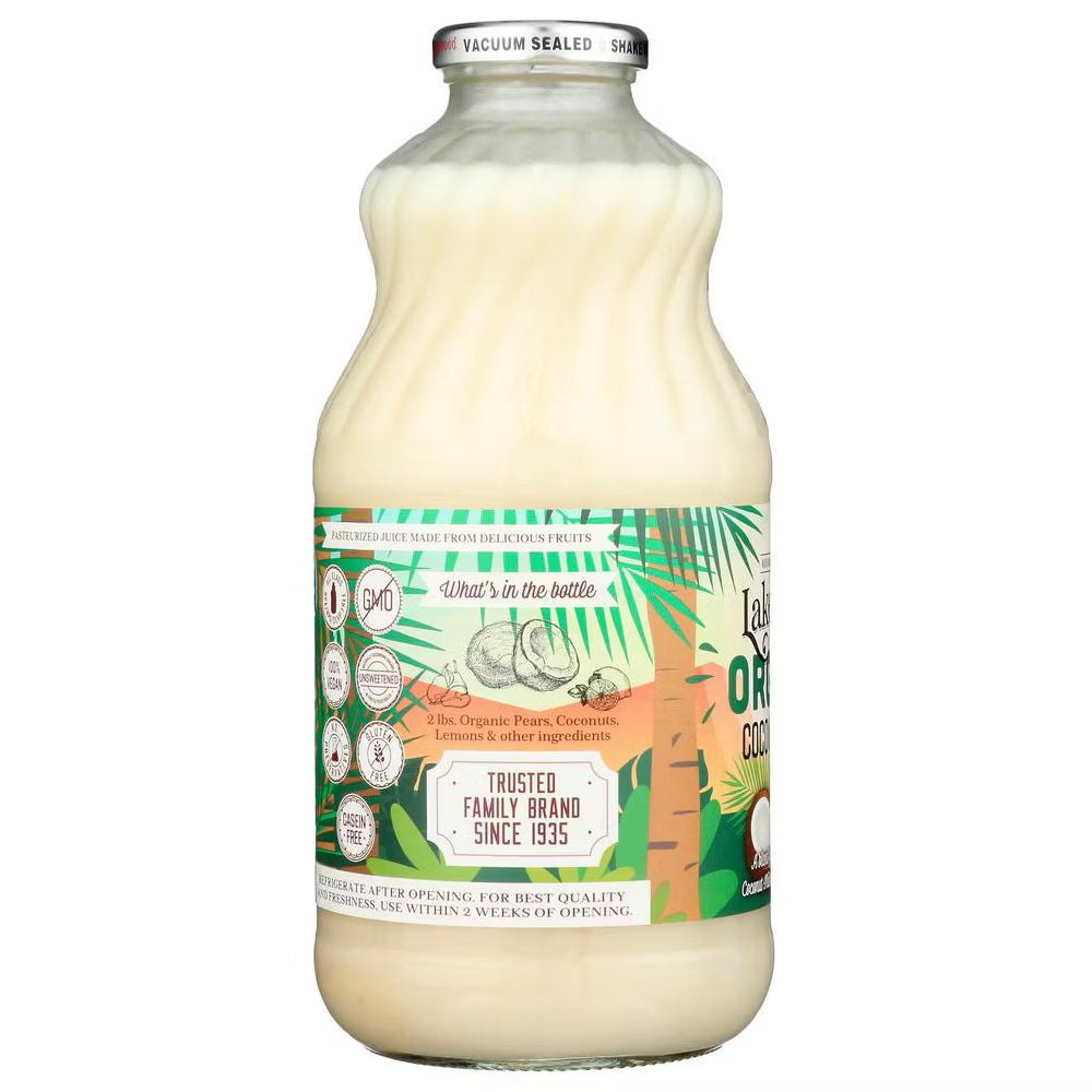 Lakewood Organic Coconut Water Blend, Non-Alcoholic Hydration Drink, Case of 6 (32 Fl. Oz. Ea.)
