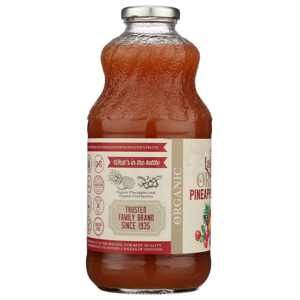 Lakewood Juice Organic Pineapple Cranberry, 6-32 fl oz