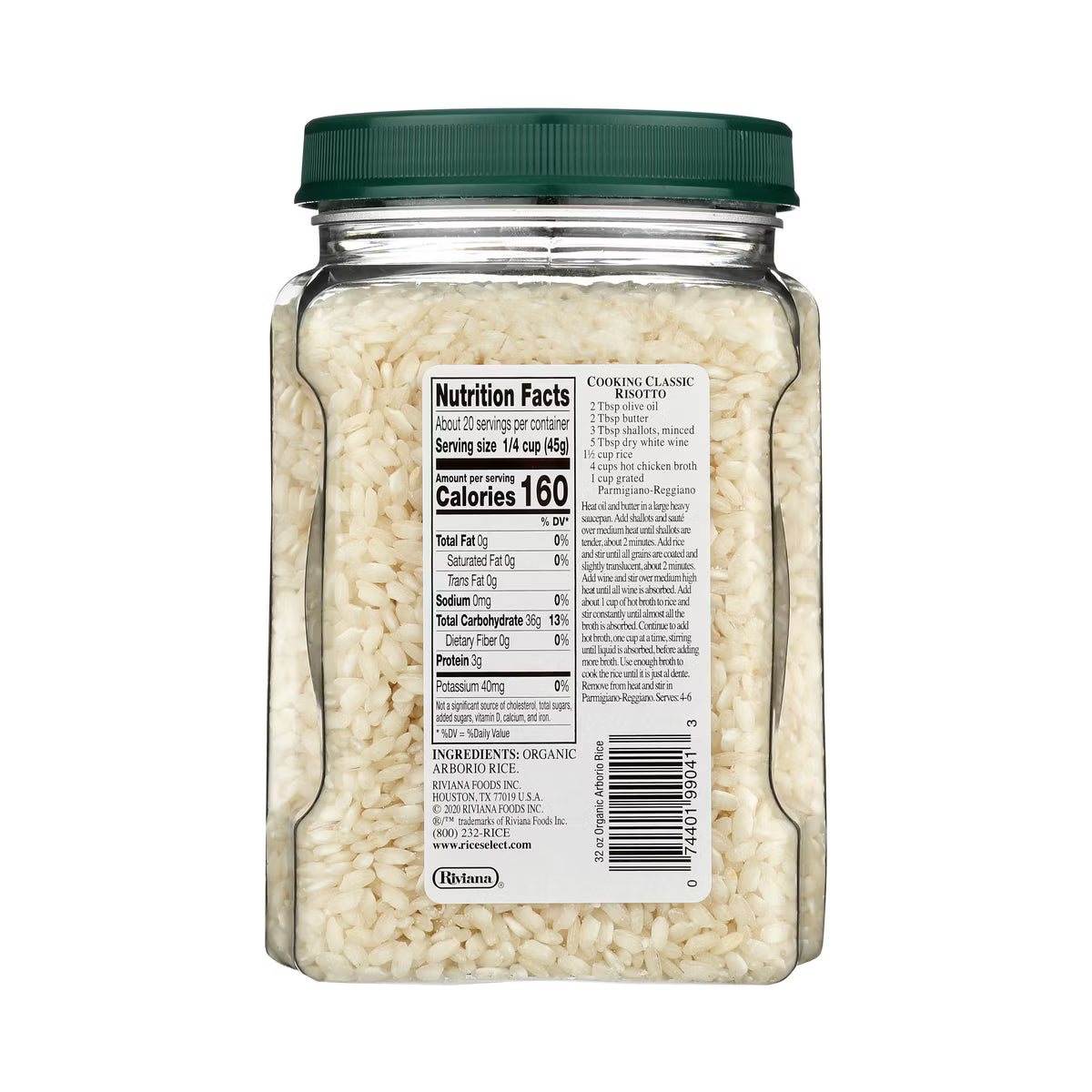 Rice Select Organic Arborio Rice - 4 Pack x 32 oz