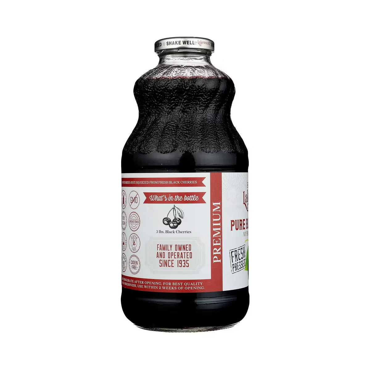 Lakewood Pure Black Cherry Juice - 32 Fl Oz - Pack of 6 - Antioxidant Rich