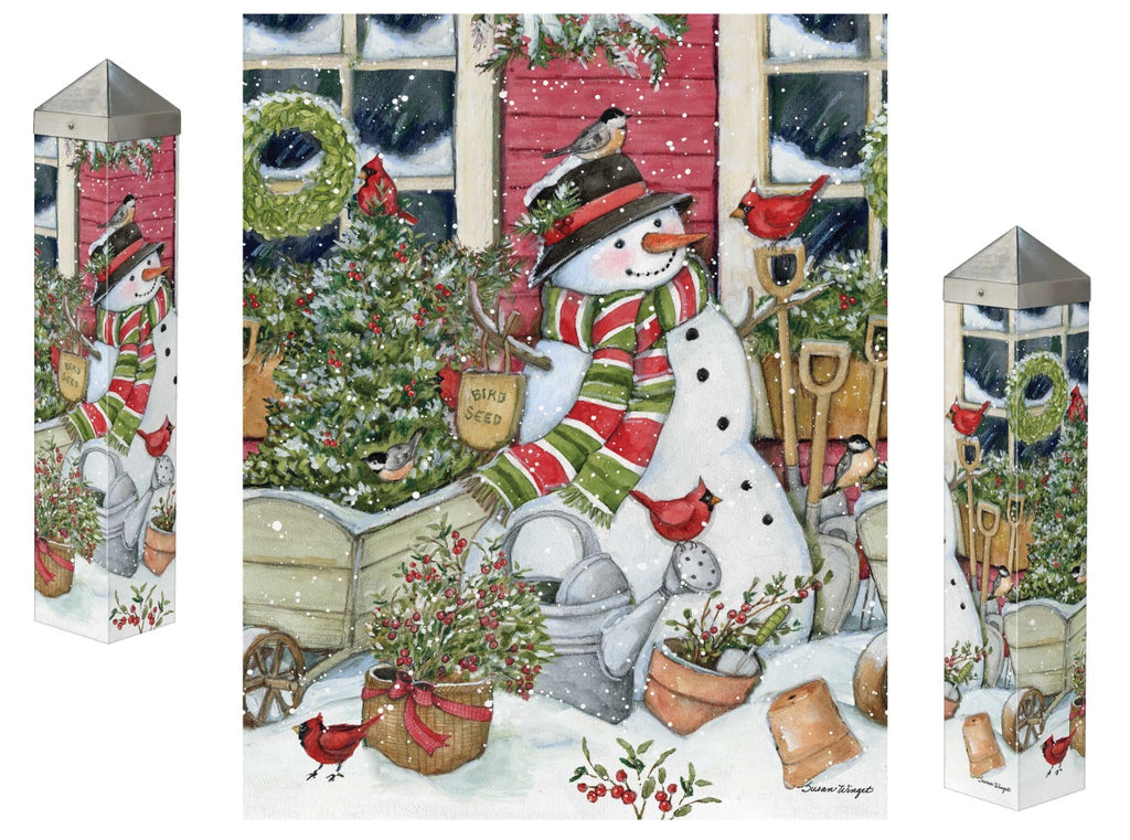 Garden Snowman Art Pole 20 Inches