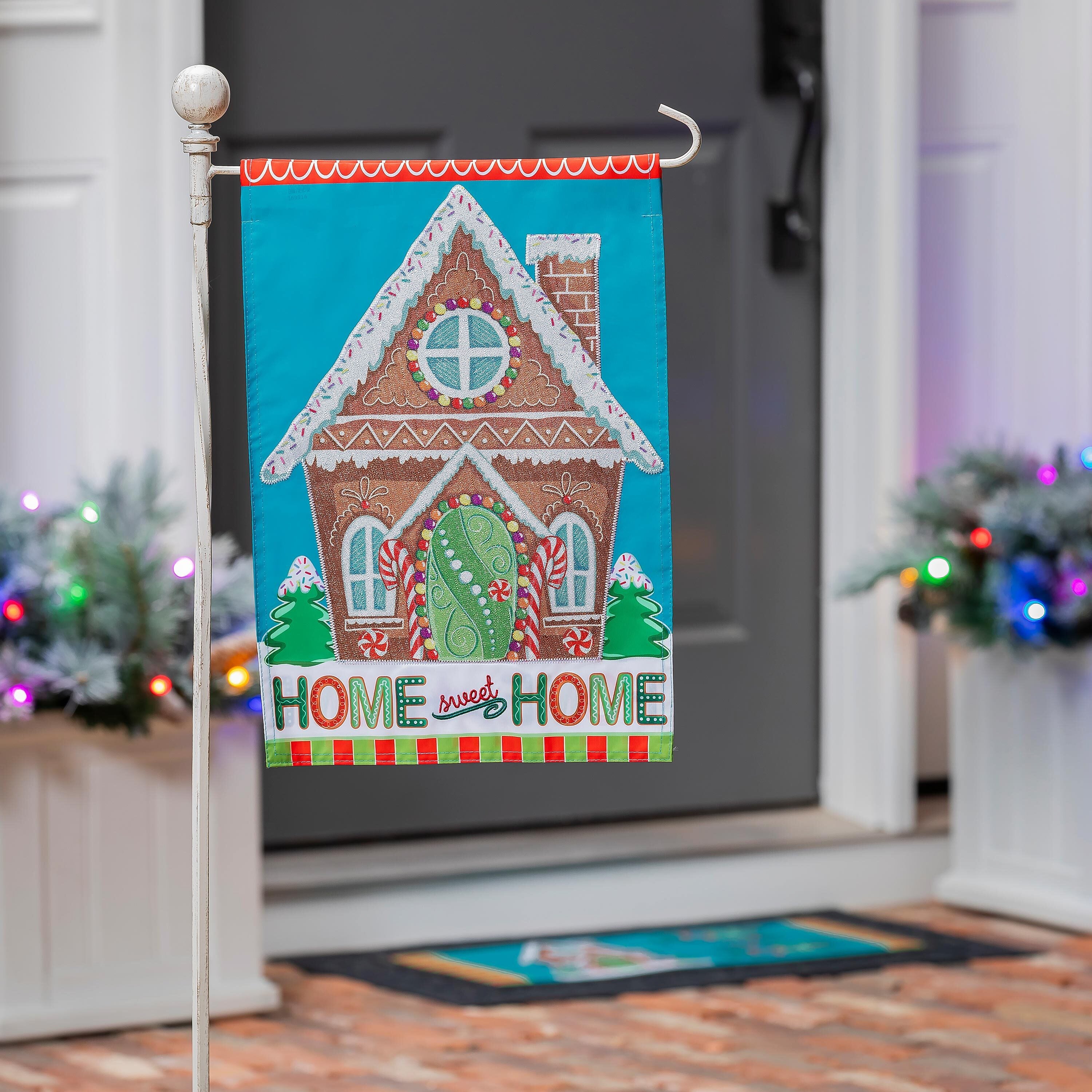 Gingerbread Home Sweet Home Garden Flag 2 Sided
