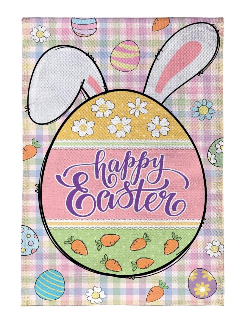 Gingham Easter 2 Sided Garden Flag