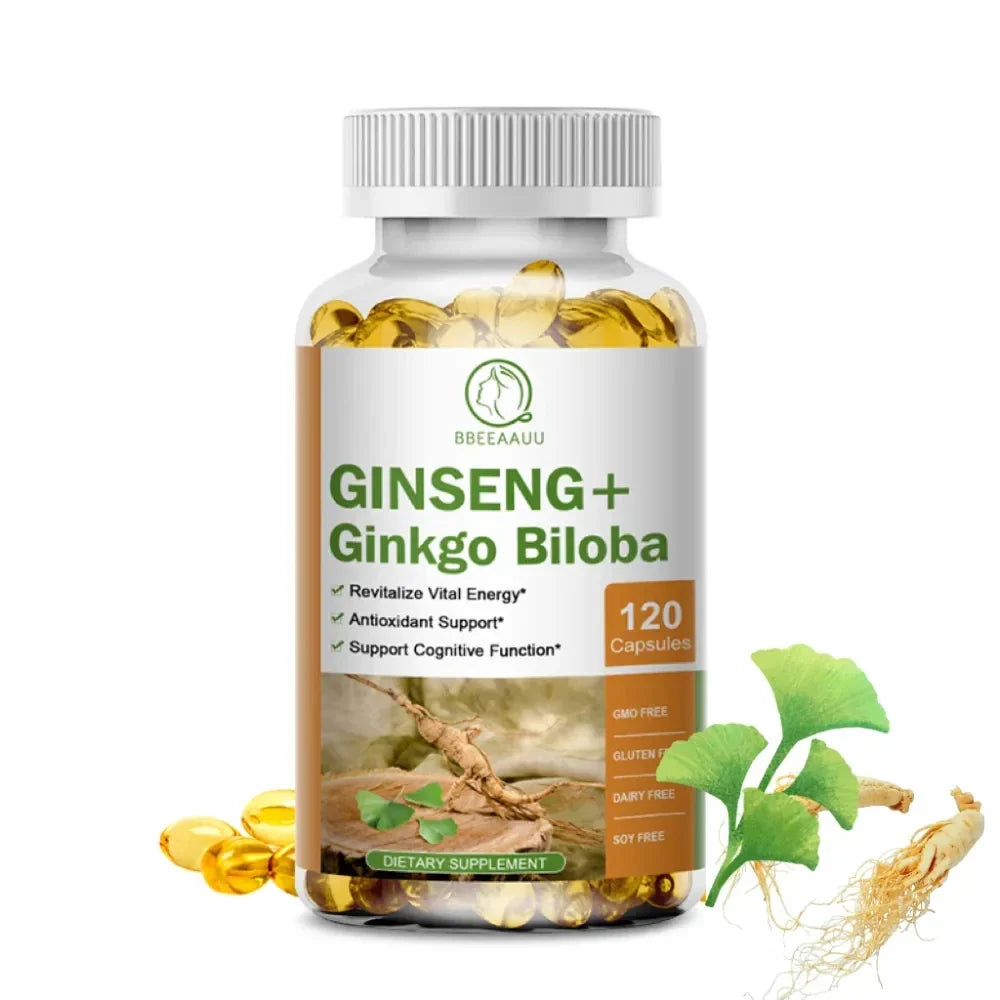 Ginseng Ginkgo Biloba Capsules | Memory Focus Circulation Support