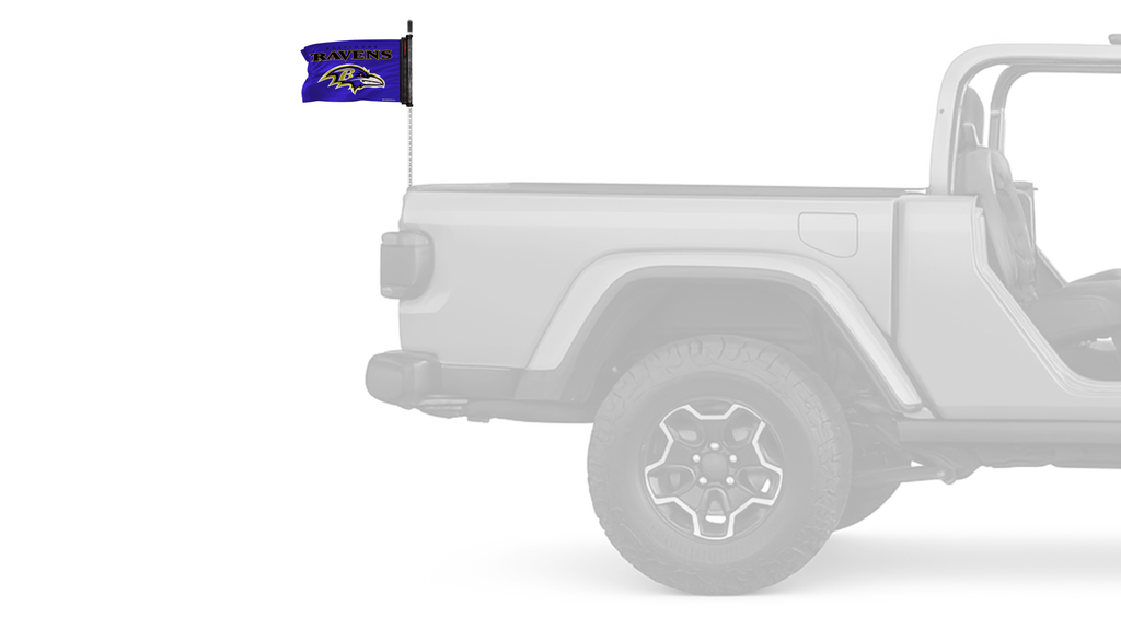 Baltimore Ravens 11"x17" Forever Wave Flag for Jeep Wrangler CJ-7 and CJ-8 1976-1986
