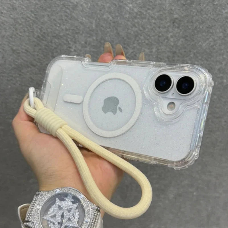 Glitter Transparent Magnetic MagSafe Case for IPhone 17