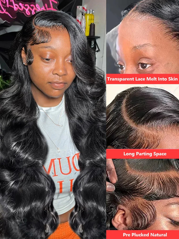 Glueless Wig Human Hair Body Wave Lace Frontal.