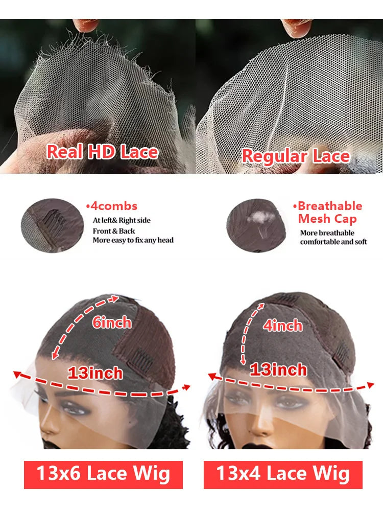Glueless Wig Human Hair Body Wave Lace Frontal.
