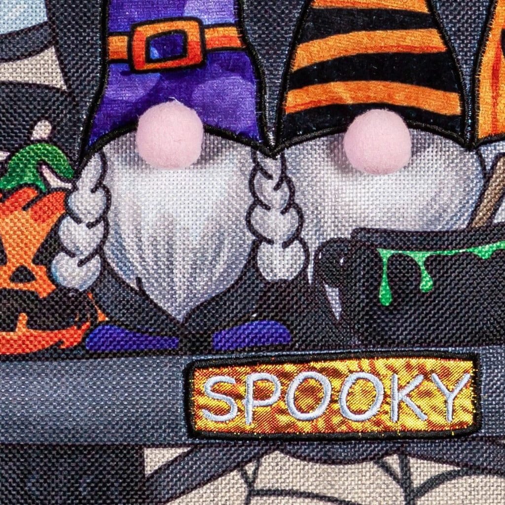 Gnome Spooky Truck Halloween Garden Flag 2 Sided Burlap