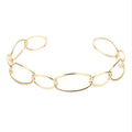 Brass Metal Open Oval Link Cuff Bracelet