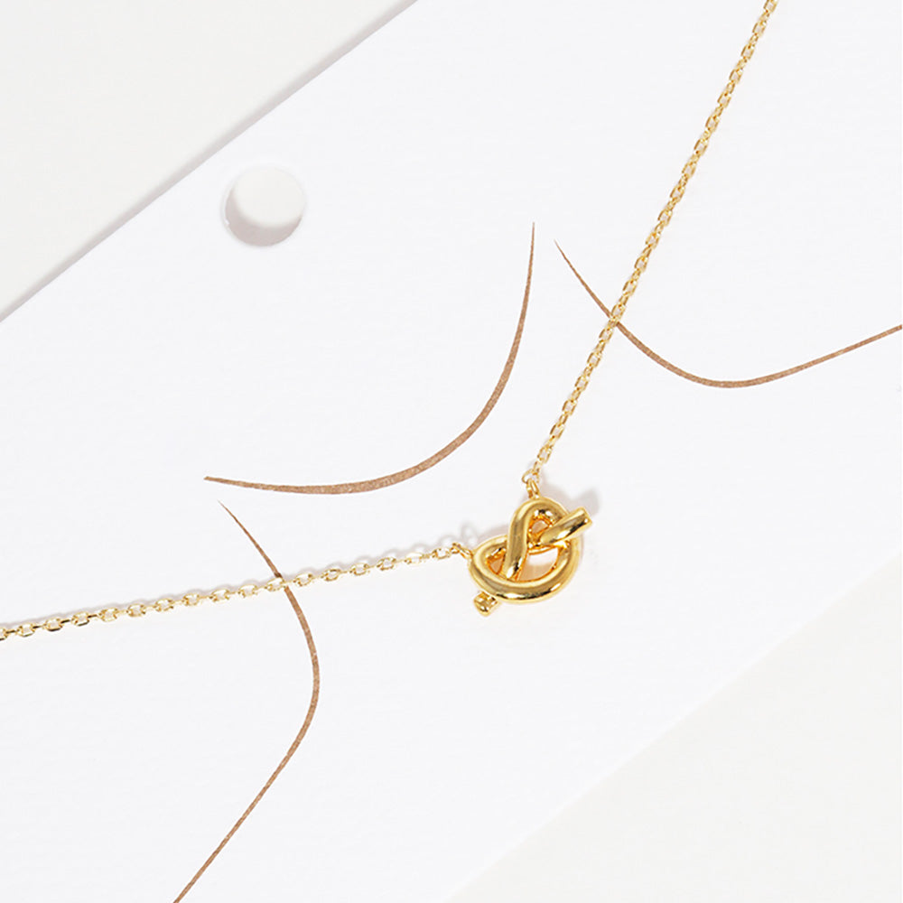 Gold Dipped Knotted Heart Pendant Necklace