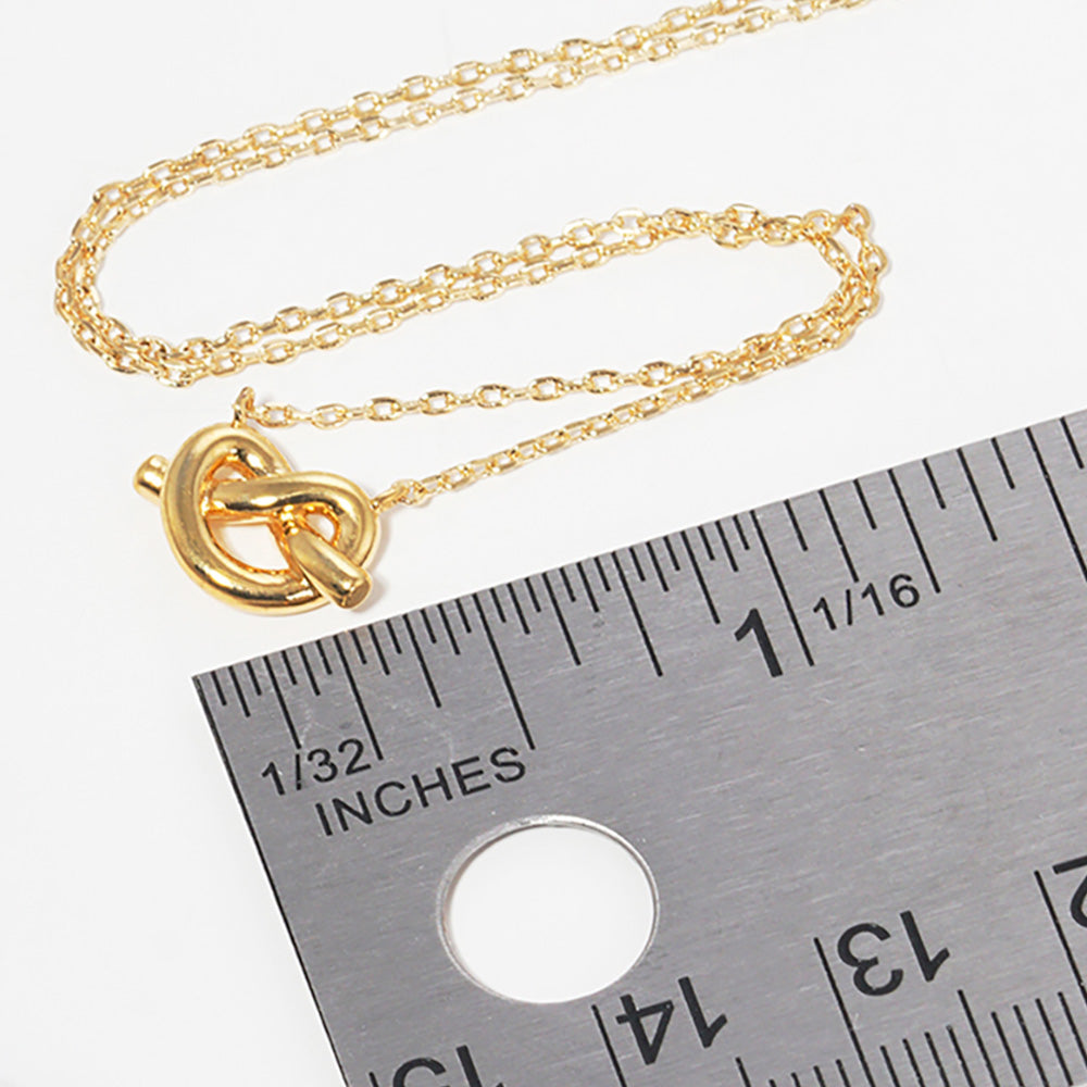 Gold Dipped Knotted Heart Pendant Necklace