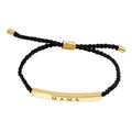 Gold Dipped MAMA Message Bar Pointed Rope Pull Tie Bracelet