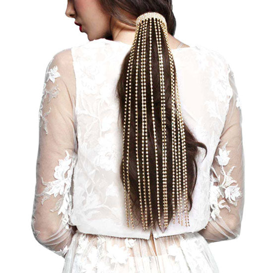Fashionable Rhinestone Fringe Barrette