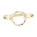 Hammered Open Metal Circle Hook Bracelet