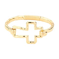 Hammered Open Metal Cross Hook Bracelet