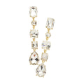 Multi Stone Link Dangle Evening Earrings