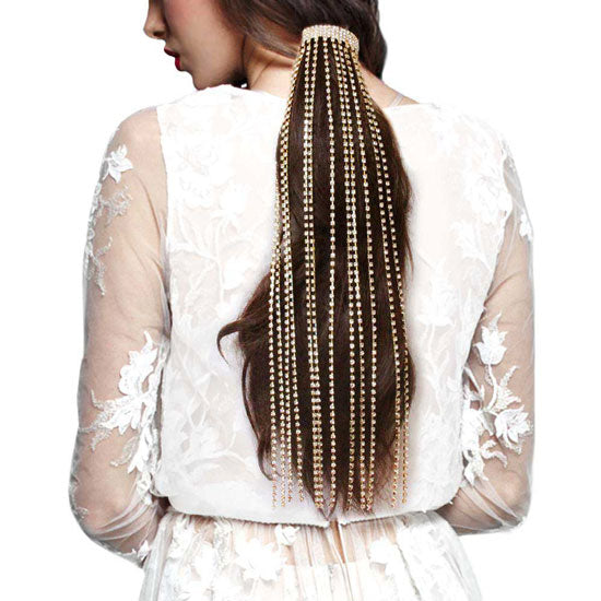 Rhinestone Fringe Barrette