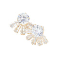 Round Stone Accented Stud Evening Earrings