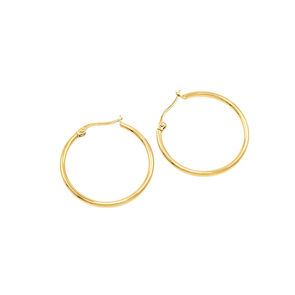 Stainless Steel 1.2 Inch Metal Hoop Pin Catch Earrings