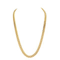 18K Gold Dipped Stainless Steel 30 Inch 8mm 6 Diamond Cut Cuban Chain Necklace