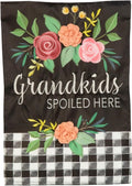 Grandkids Spoiled Here Applique Garden Flag 2 Sided