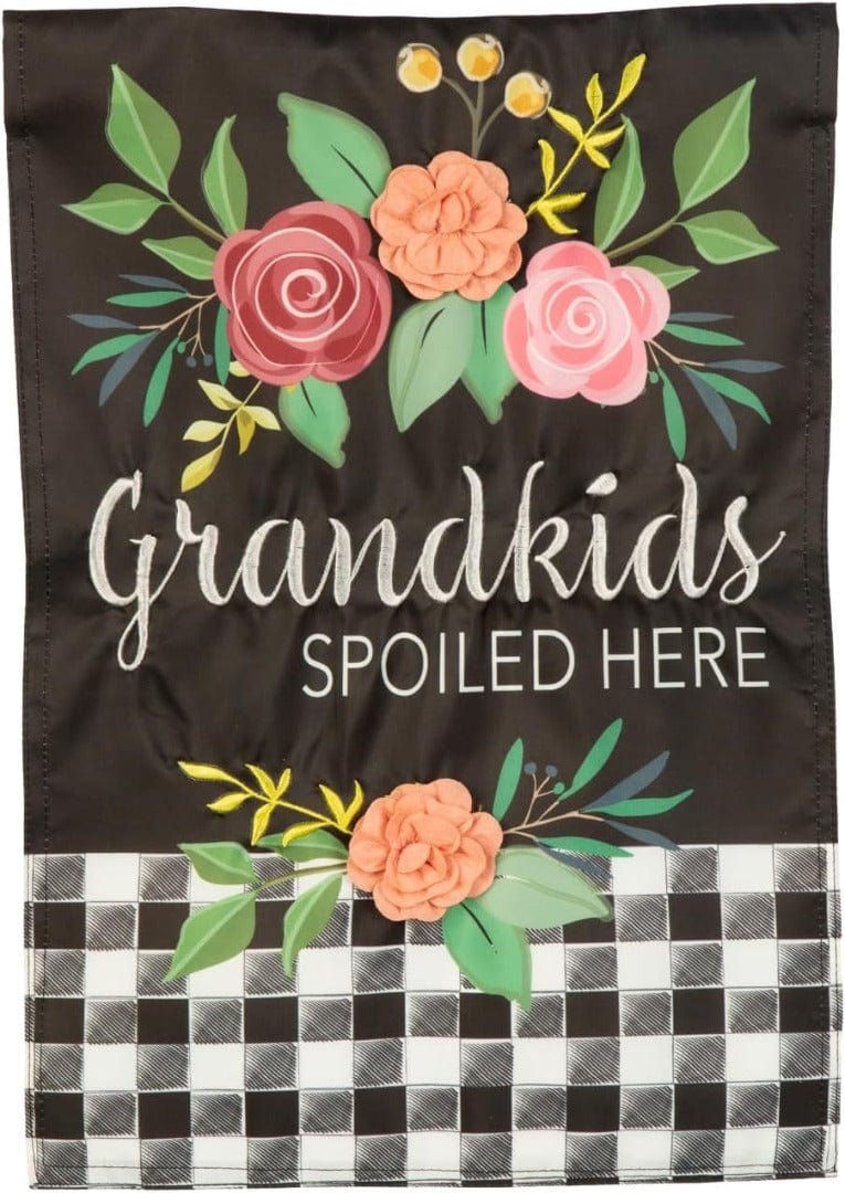 Grandkids Spoiled Here Applique Garden Flag 2 Sided