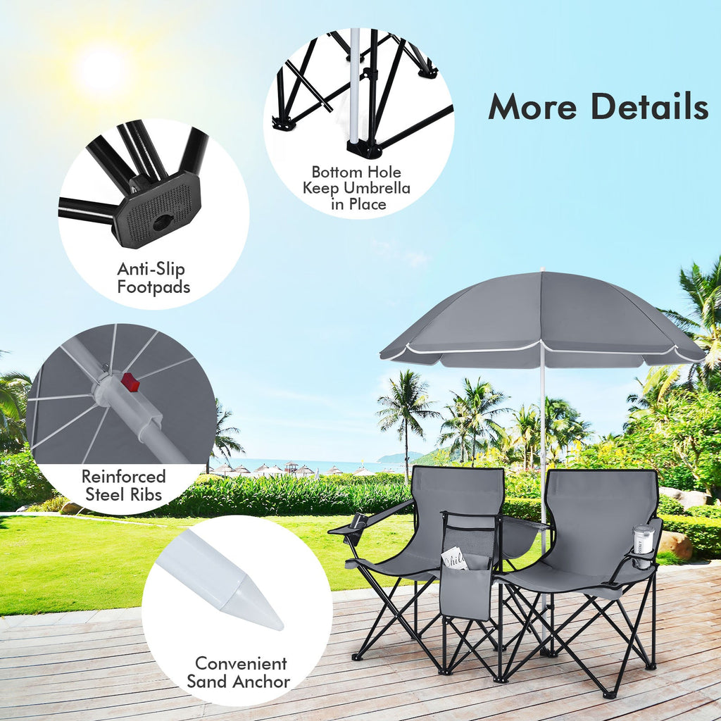 Portable Folding Picnic Double Chair