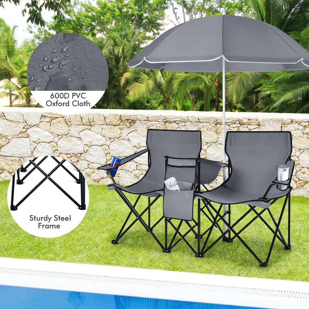 Portable Folding Picnic Double Chair