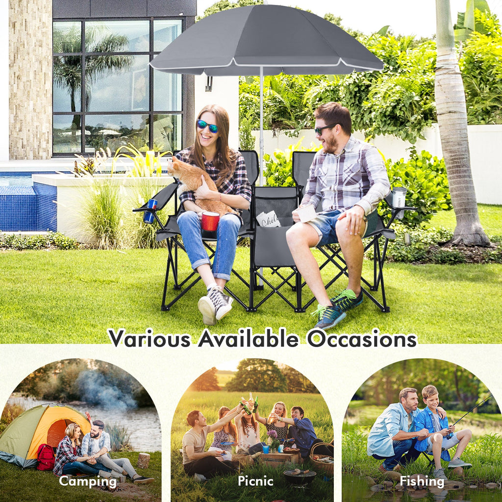 Portable Folding Picnic Double Chair