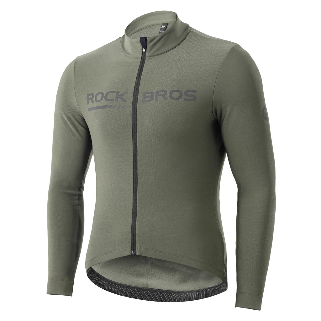 ROCKBROS Men's Long Sleeve Cycling Jersey with full zipper rear pockets perfect fit for outdoor sports
