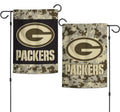 Green Bay Packers Garden Flag 2 Sided Camo Military Tribute