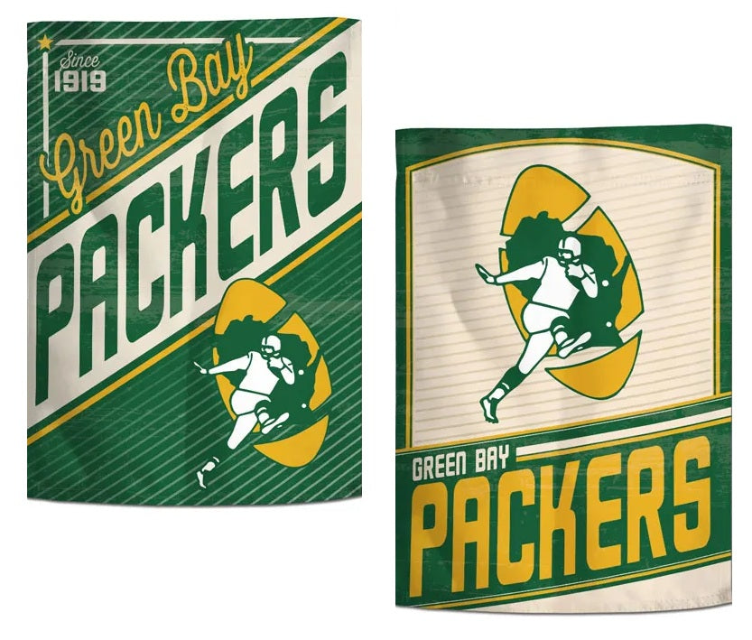Green Bay Packers Retro 2 Sided Garden Flag