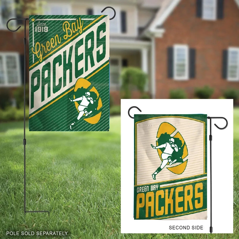 Green Bay Packers Retro 2 Sided Garden Flag