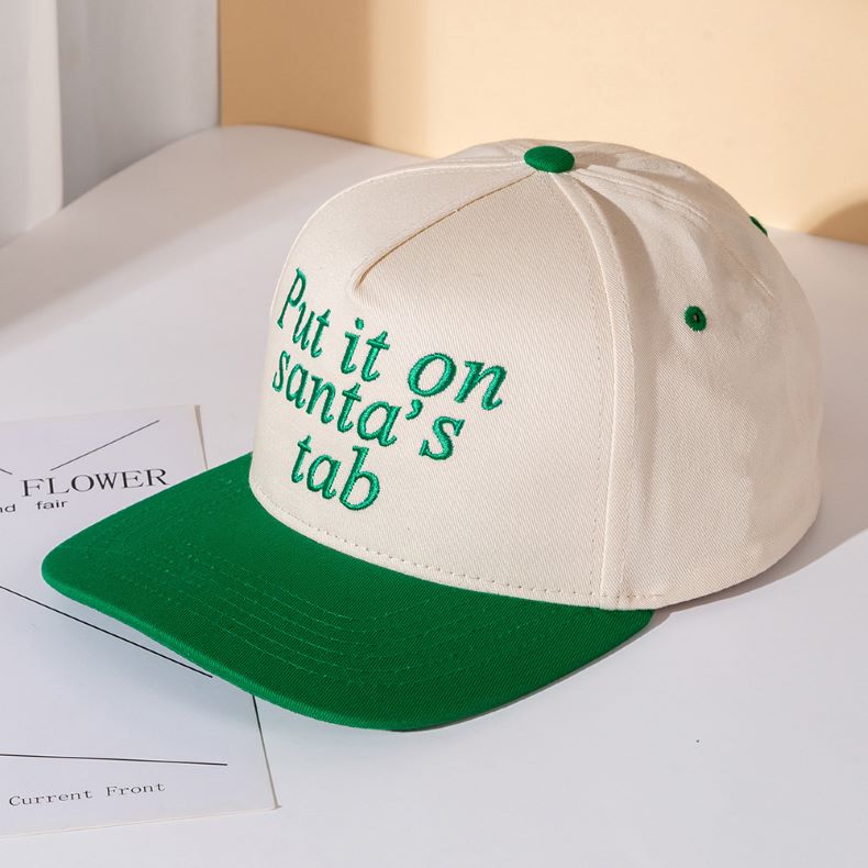 Put It On Santas Tap Message Embroidered Five Panel Canvas Snapback Baseball Cap