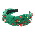 Tree Santa Claus Jingle Bell Glove Pearl Stone Knot Headband