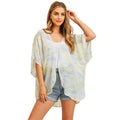 Trendy Tie Dye Cover Up Kimono Poncho
