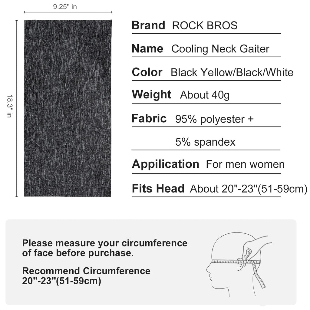 ROCKBROS Cooling Neck Gaiter Face Mask Fishing Scarf Face Cover for Men Women
