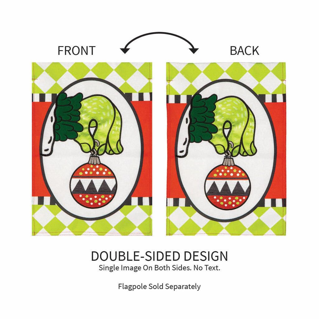 Grinch Ornament Christmas Garden Flag 2 Sided