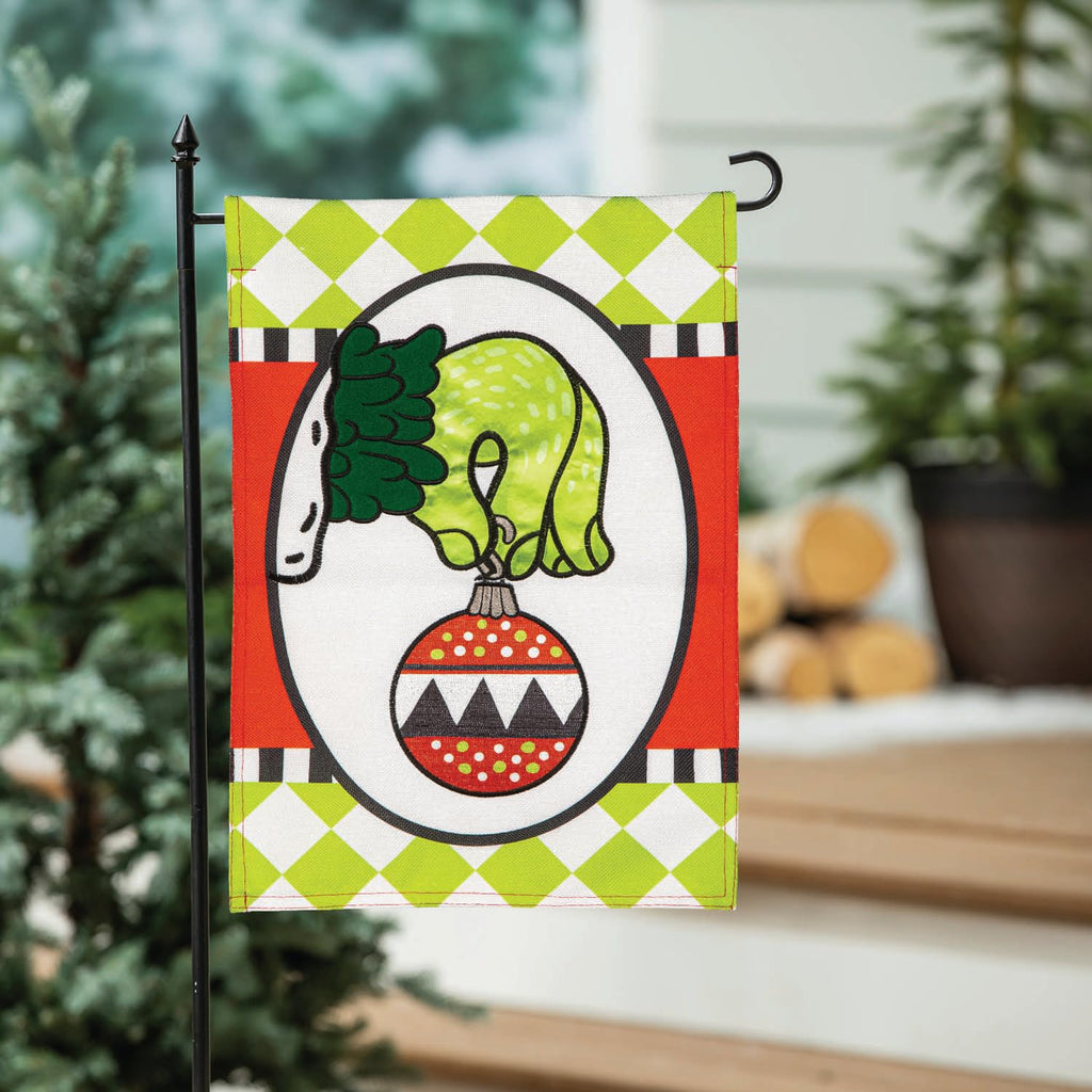 Grinch Ornament Christmas Garden Flag 2 Sided