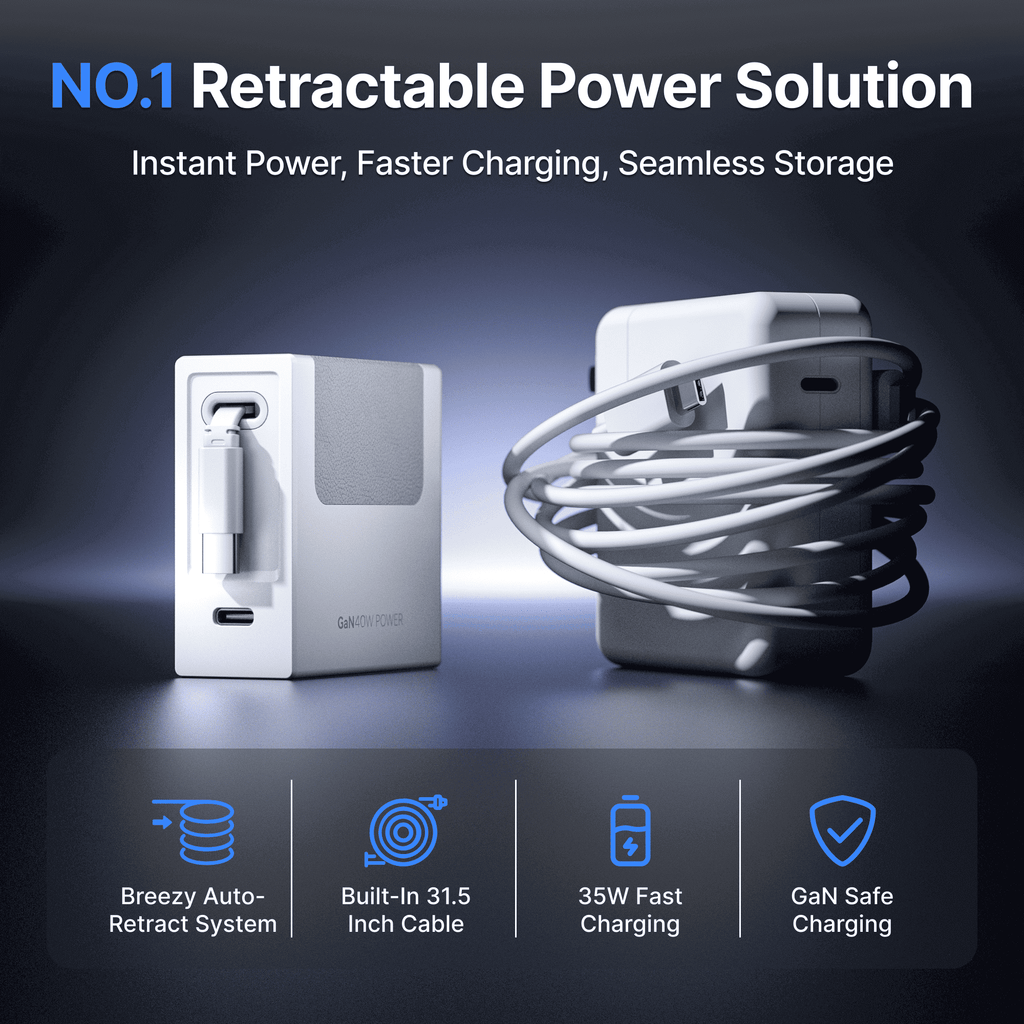Gitryin Retractable 40W Charger for 3C Devices