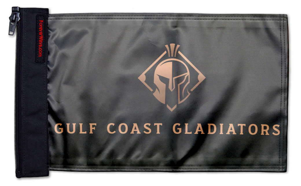 Gulf Coast Gladiators 12"x18" Forever Wave Flag for Golf Carts