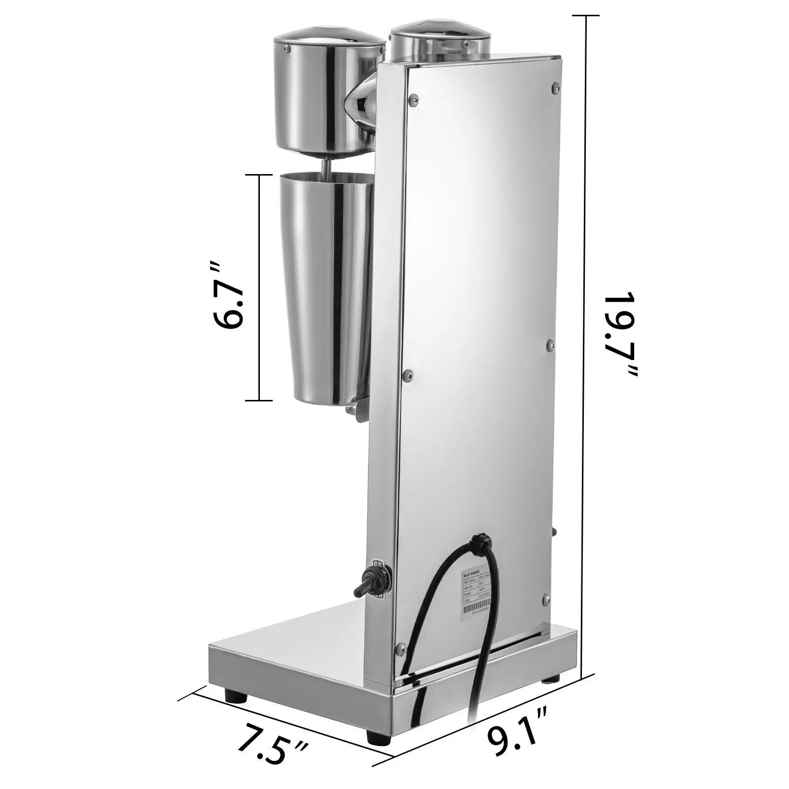 VEVOR Milk Shake Machine Commercial Auto Double Cups