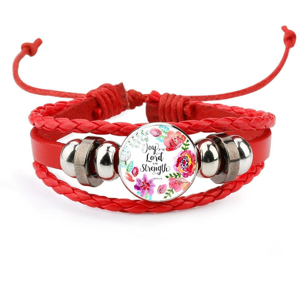 Proverbs Charm Leather Women Bracelet