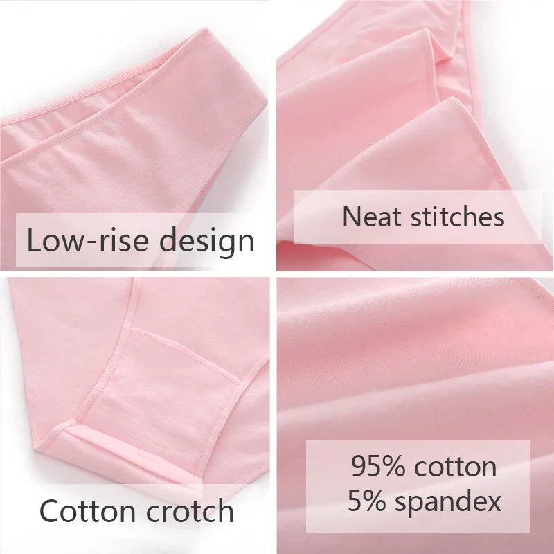 Women Cotton Briefs Panties Ladies M-2XL Underwear Sexy Low Waist Panti Female Seamless Lingerie Girls Plus Size Soft Intimates